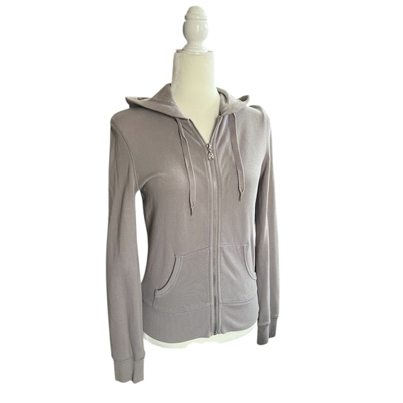 Lavender Grey Victoria's Secret Angel hoodie with sequin wings - Picture 3 of 11